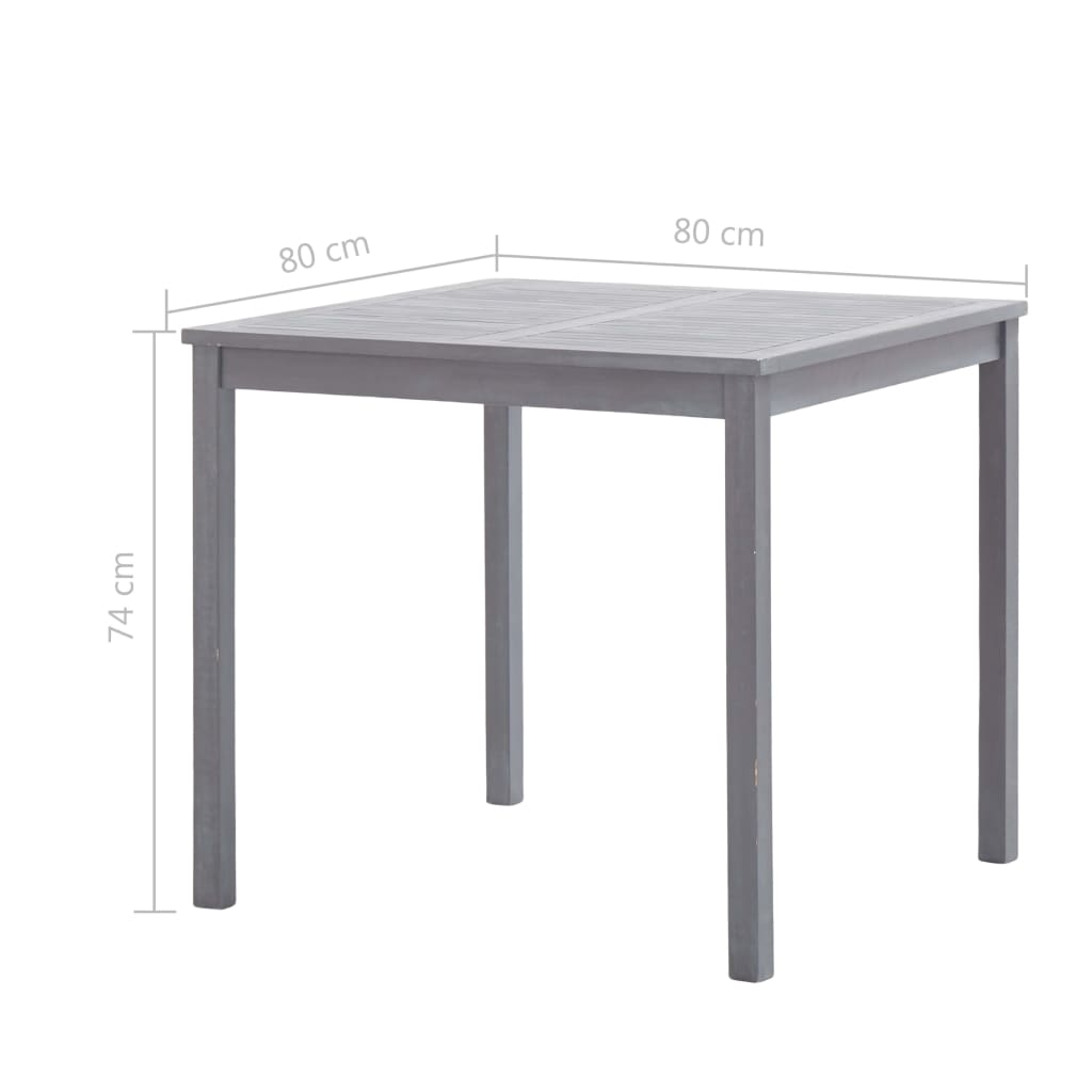 Juego de comedor de jardín 5 pzas madera maciza de acacia gris