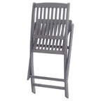 Juego de comedor de jardín 5 pzas madera maciza de acacia gris