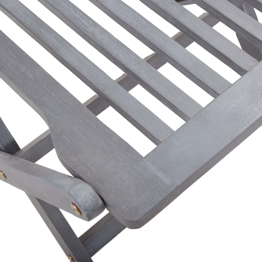 Juego de comedor de jardín 5 pzas madera maciza de acacia gris