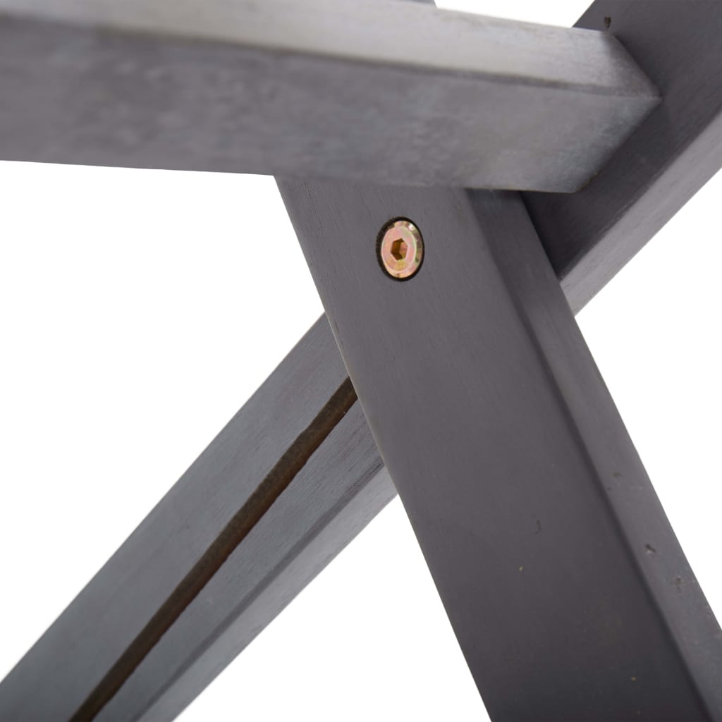Juego de comedor de jardín 5 pzas madera maciza de acacia gris