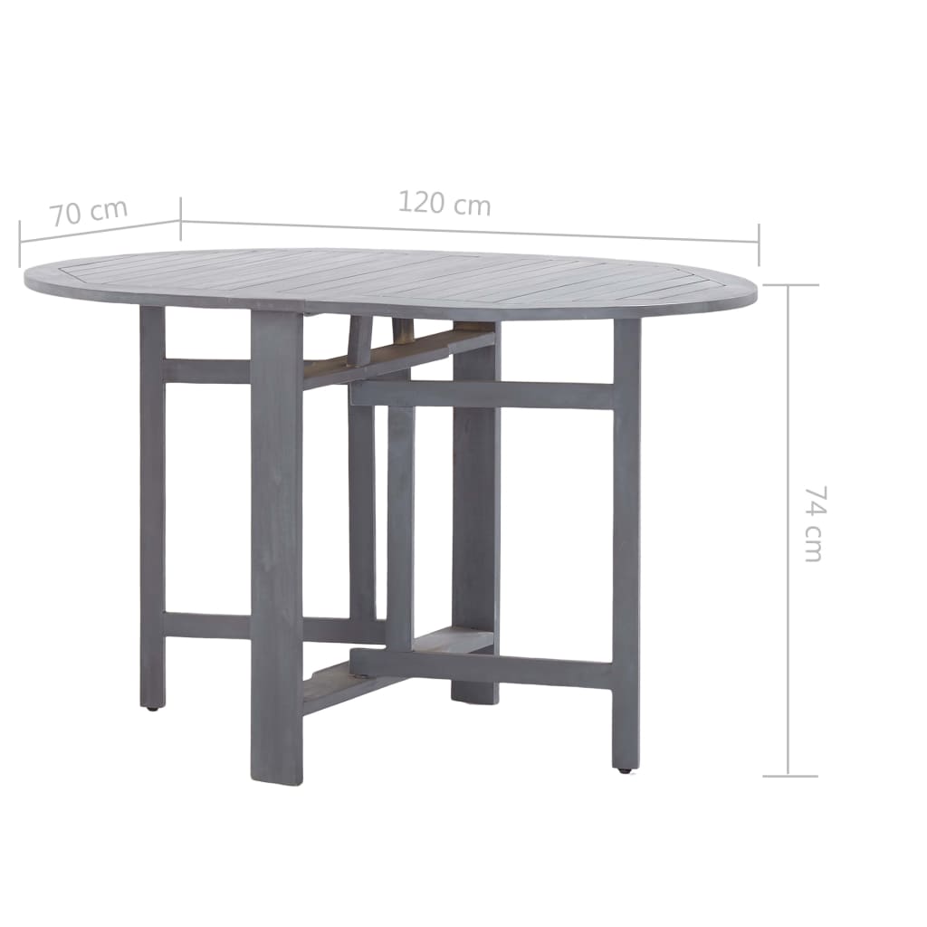 Juego de comedor de jardín 5 pzas madera maciza de acacia gris