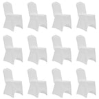 Funda de silla elástica 12 unidades blanca