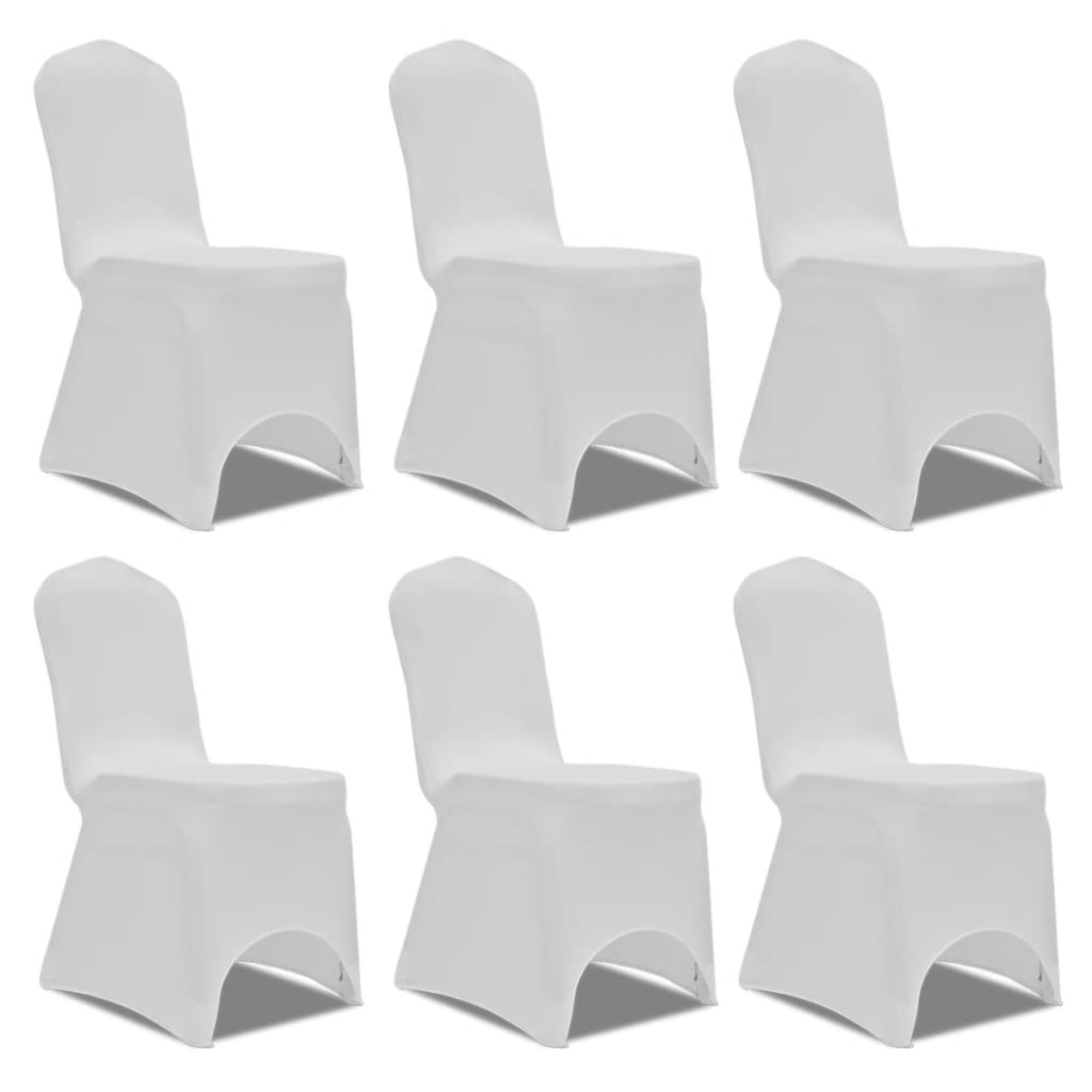 Funda de silla elástica 12 unidades blanca