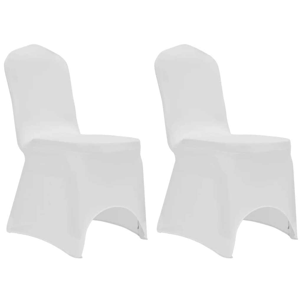 Funda de silla elástica 12 unidades blanca