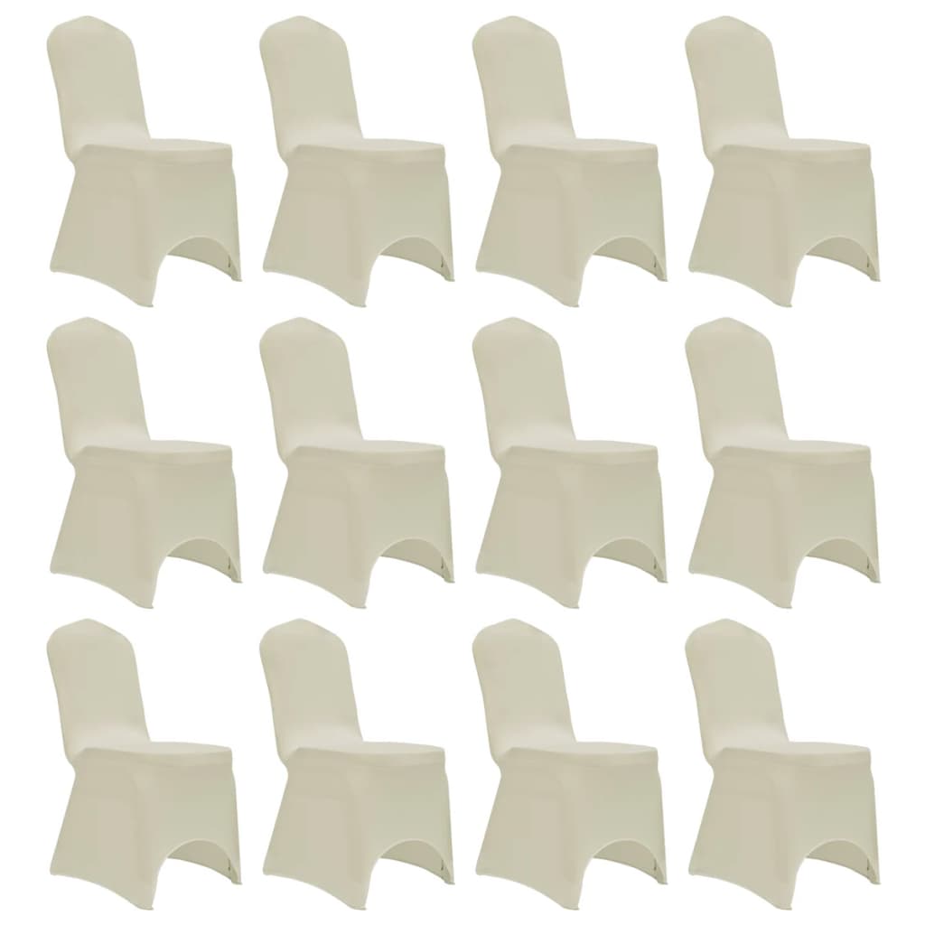 Funda de silla elástica 12 unidades blanca