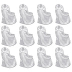 Funda de silla para banquete de boda 12 unidades blanco