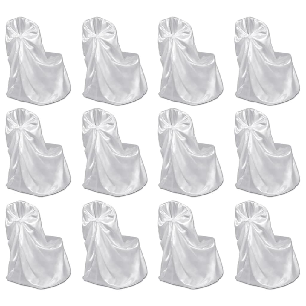 Funda de silla para banquete de boda 12 unidades blanco