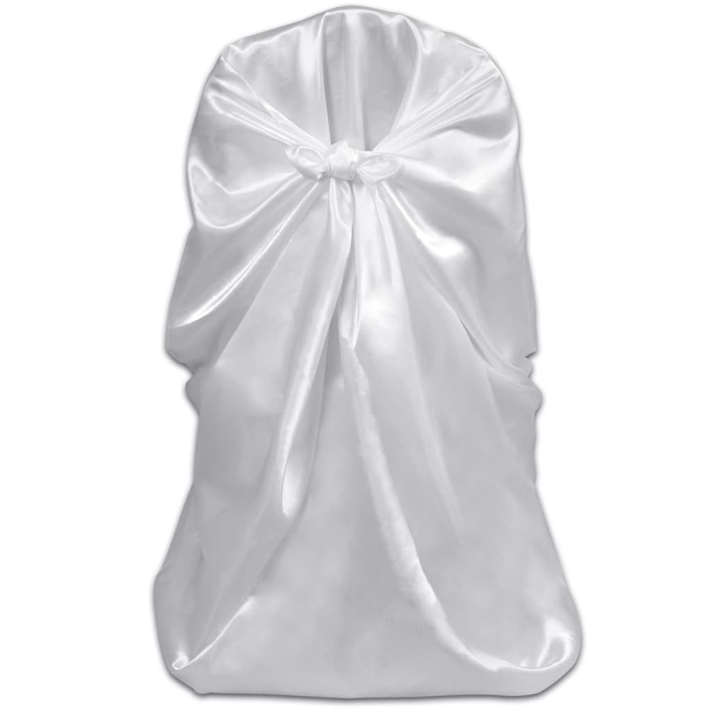 Funda de silla para banquete de boda 12 unidades blanco