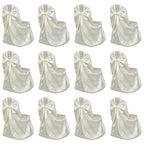 Funda de silla para banquete de boda 12 unidades crema