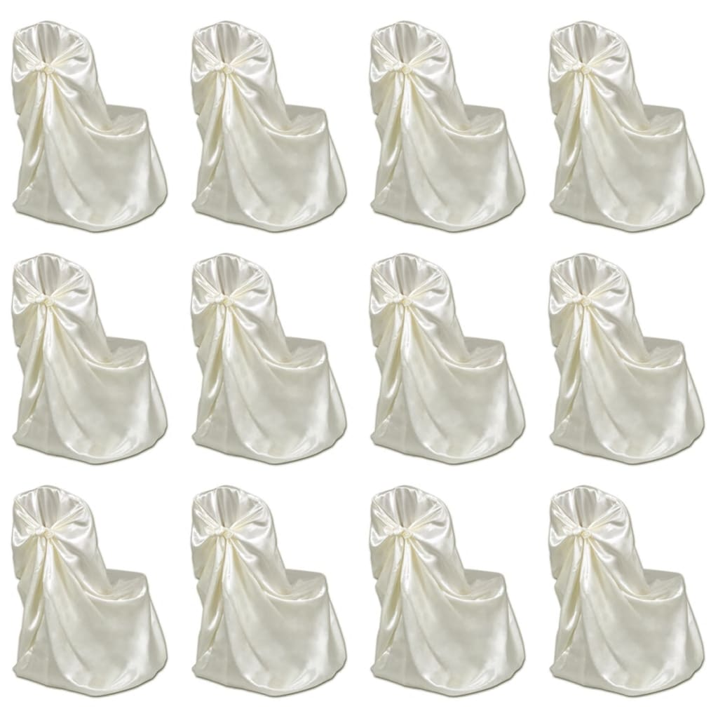 Funda de silla para banquete de boda 12 unidades crema