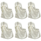 Funda de silla para banquete de boda 12 unidades crema