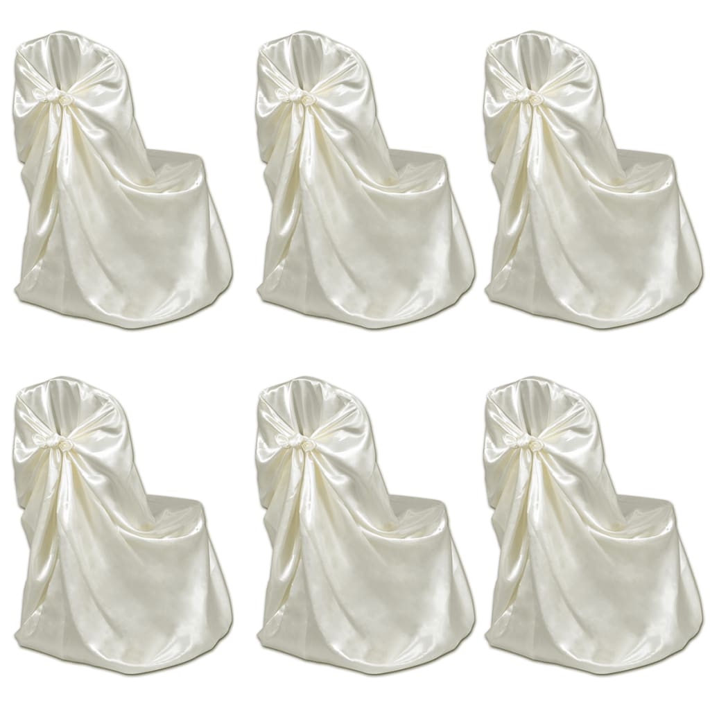 Funda de silla para banquete de boda 12 unidades crema