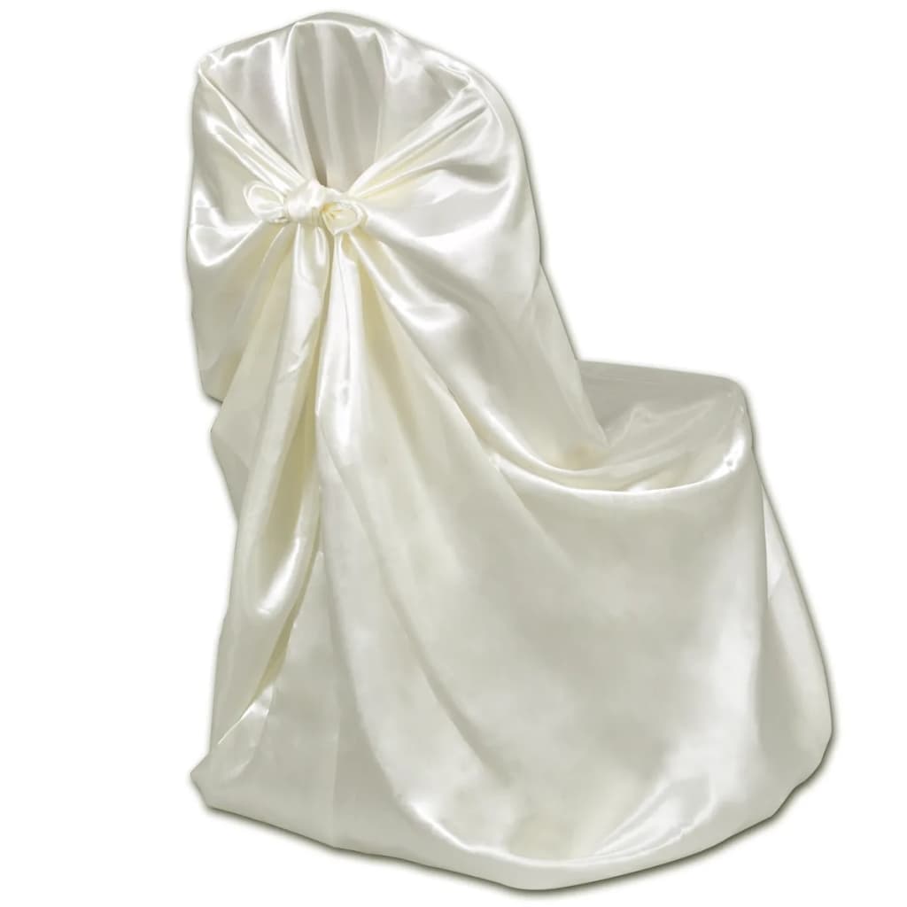 Funda de silla para banquete de boda 12 unidades crema