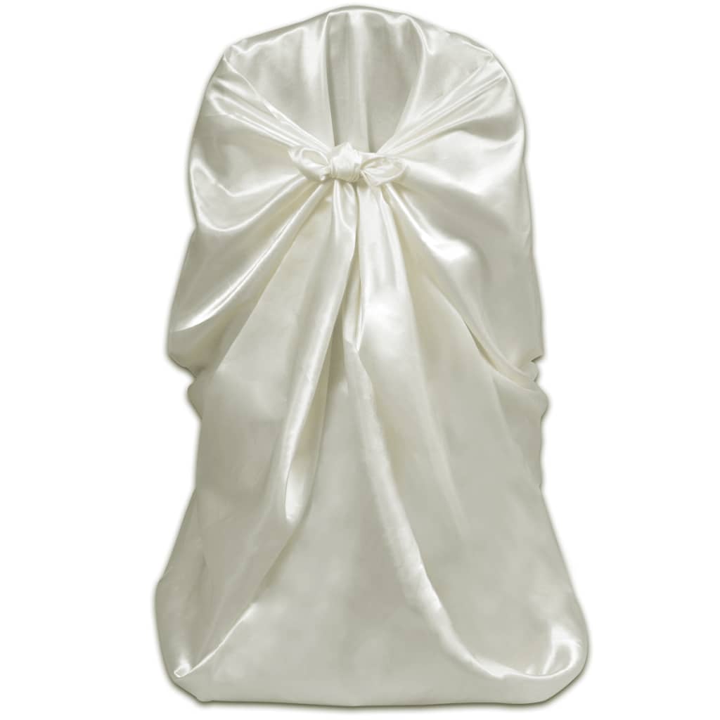 Funda de silla para banquete de boda 12 unidades crema