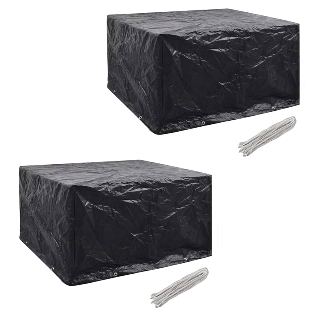 Fundas muebles de jardín 2 uds 4 pers 8 ojales ratán 113x113cm