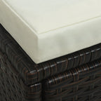Set muebles de jardín 6 piezas y cojines ratán sintético marrón