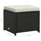 Set muebles de jardín 6 piezas y cojines ratán sintético marrón