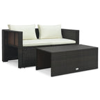 Set muebles de jardín 6 piezas y cojines ratán sintético marrón