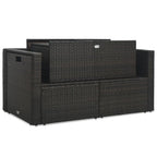 Set muebles de jardín 6 piezas y cojines ratán sintético marrón