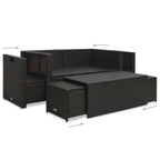 Set muebles de jardín 6 piezas y cojines ratán sintético marrón