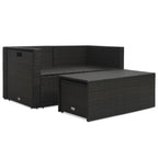 Set muebles de jardín 6 piezas y cojines ratán sintético marrón