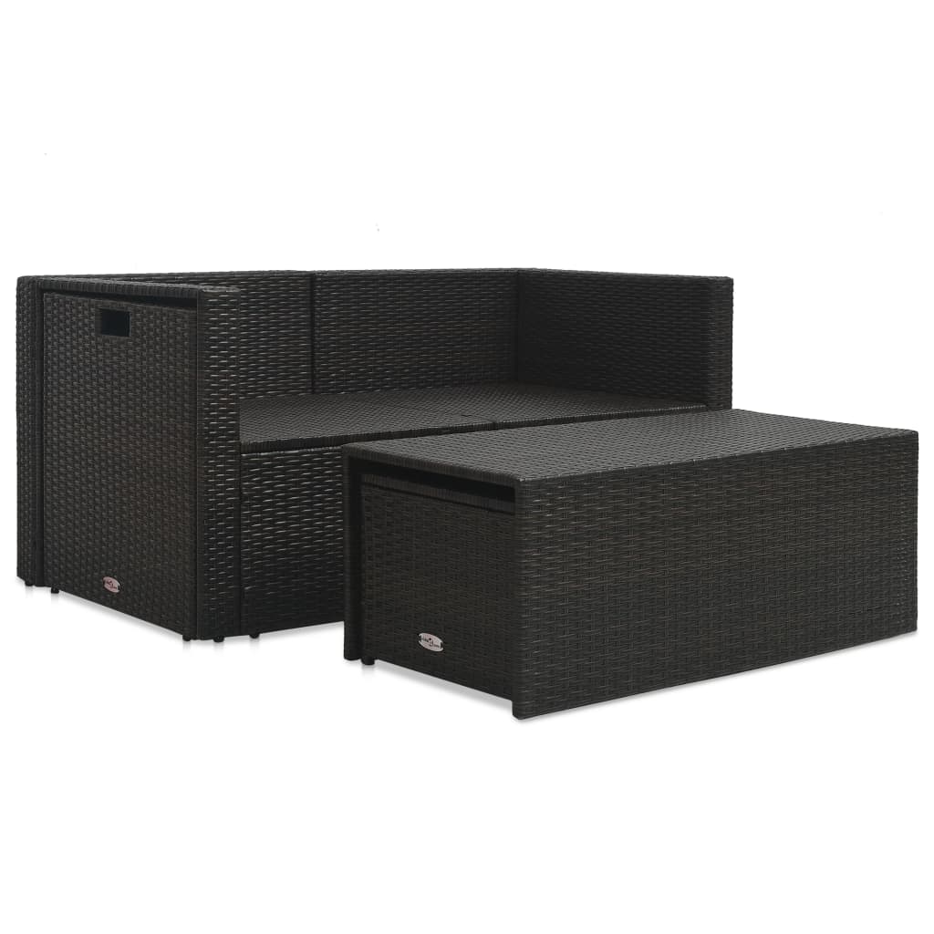 Set muebles de jardín 6 piezas y cojines ratán sintético marrón