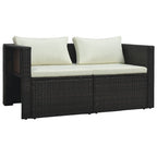 Set muebles de jardín 6 piezas y cojines ratán sintético marrón