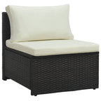 Set muebles de jardín 6 piezas y cojines ratán sintético marrón