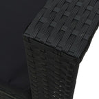 Set muebles de jardín 6 piezas y cojines ratán sintético negro