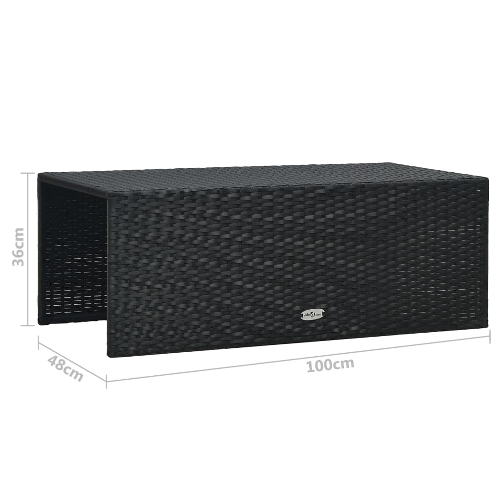 Set muebles de jardín 6 piezas y cojines ratán sintético negro