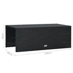 Set muebles de jardín 6 piezas y cojines ratán sintético negro