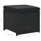 Set muebles de jardín 6 piezas y cojines ratán sintético negro