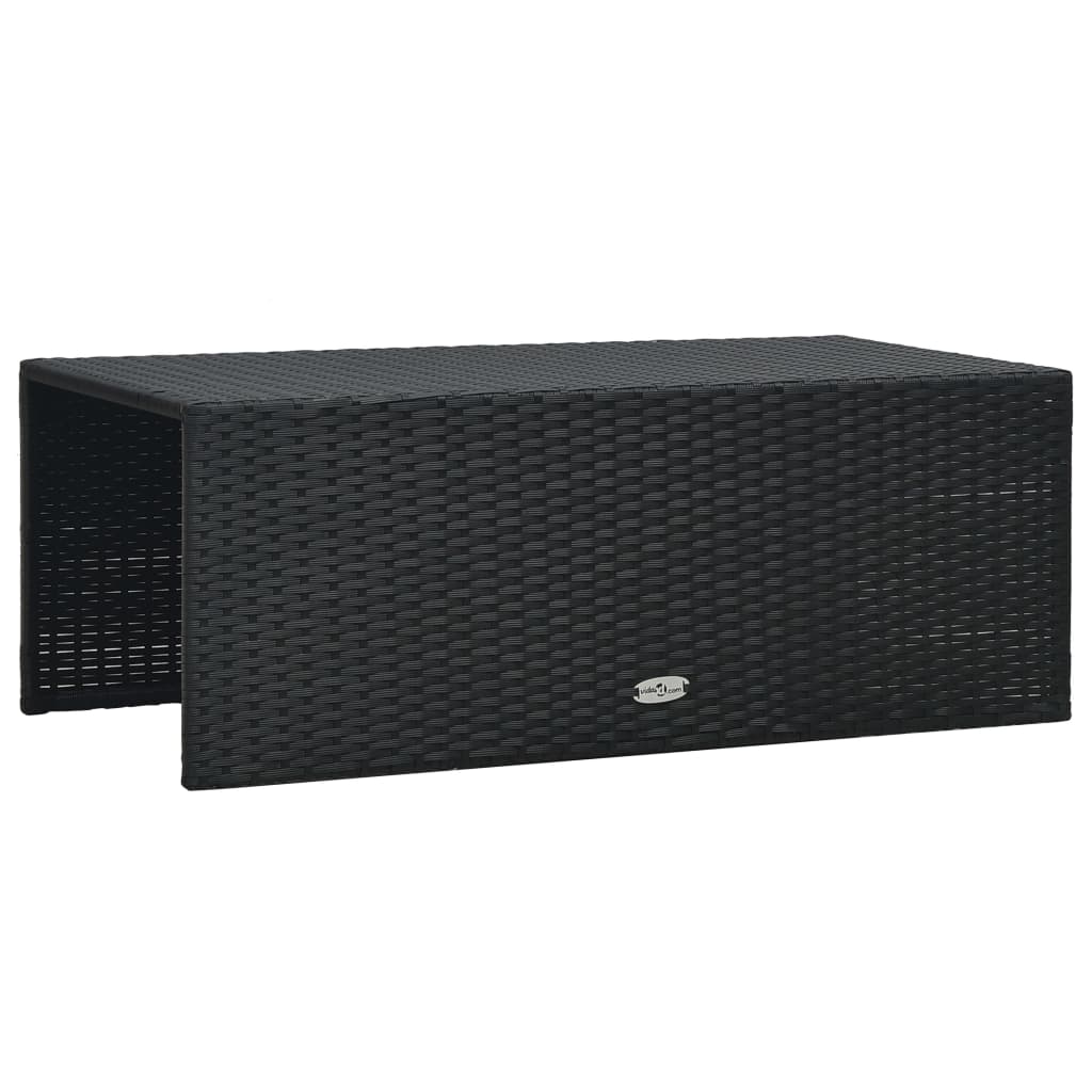 Set muebles de jardín 6 piezas y cojines ratán sintético negro