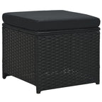 Set muebles de jardín 6 piezas y cojines ratán sintético negro