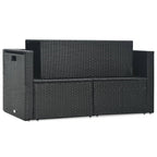 Set muebles de jardín 6 piezas y cojines ratán sintético negro