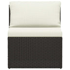 Set muebles de jardín y cojines 4 piezas ratán sintético marrón