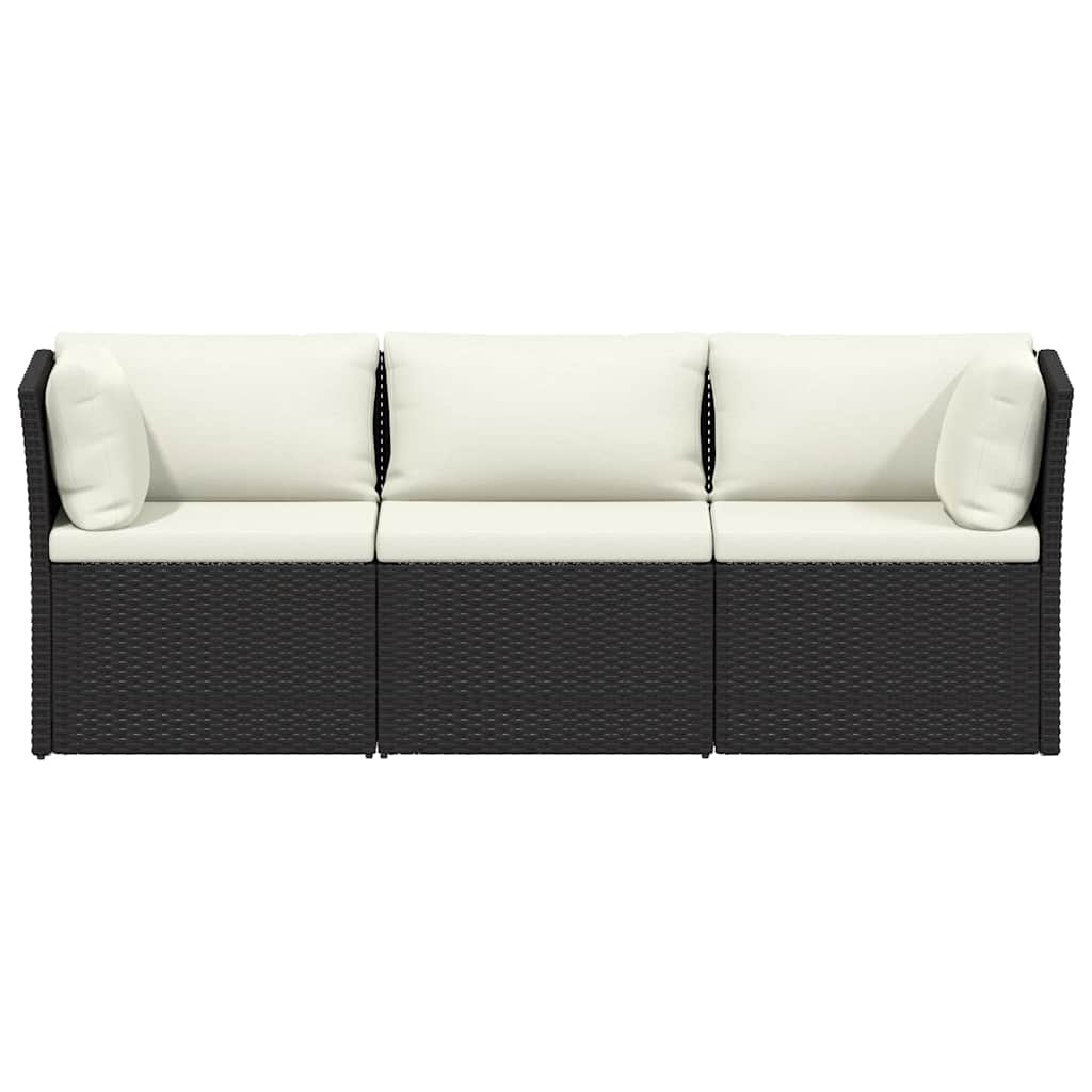 Set muebles de jardín y cojines 4 piezas ratán sintético marrón
