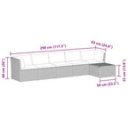 Set muebles de jardín y cojines 4 piezas ratán sintético marrón
