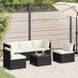 4-piece brown synthetic rattan garden furniture set with cushions