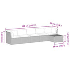 Set de muebles de jardín 4 pzas y cojines ratán sintético negro