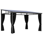 Cenador con cortina gris antracita 405x294x244 cm