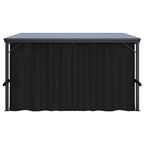 Cenador con cortina gris antracita 405x294x244 cm