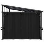 Cenador con cortina gris antracita 405x294x244 cm