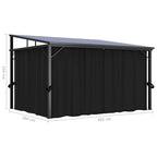 Cenador con cortina gris antracita 405x294x244 cm