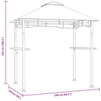 Cenador de BBQ acero antracita 240x150x255 cm