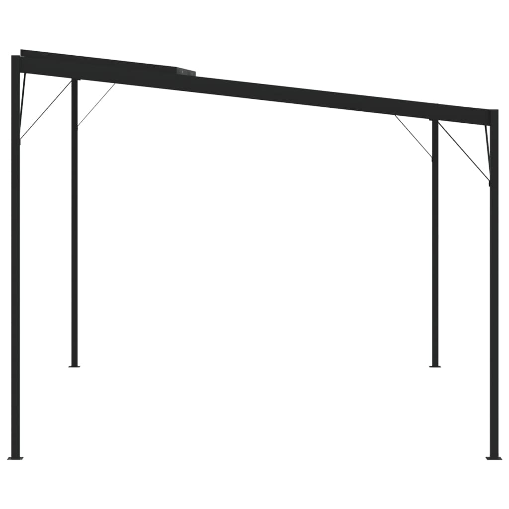 Cenador con tejado aluminio y acero gris antracita 4x3x2,5 m
