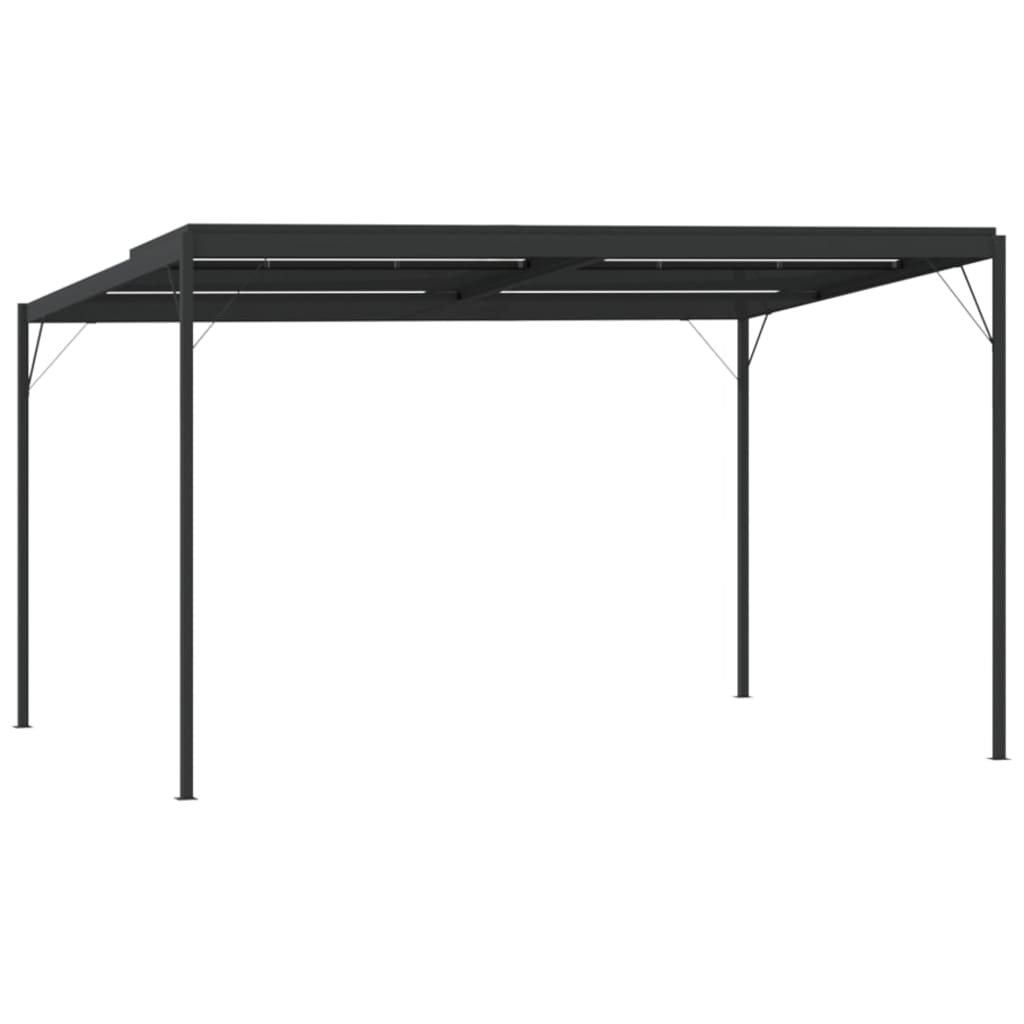 Cenador con tejado aluminio y acero gris antracita 4x3x2,5 m