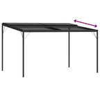Cenador con tejado aluminio y acero gris antracita 4x3x2,5 m