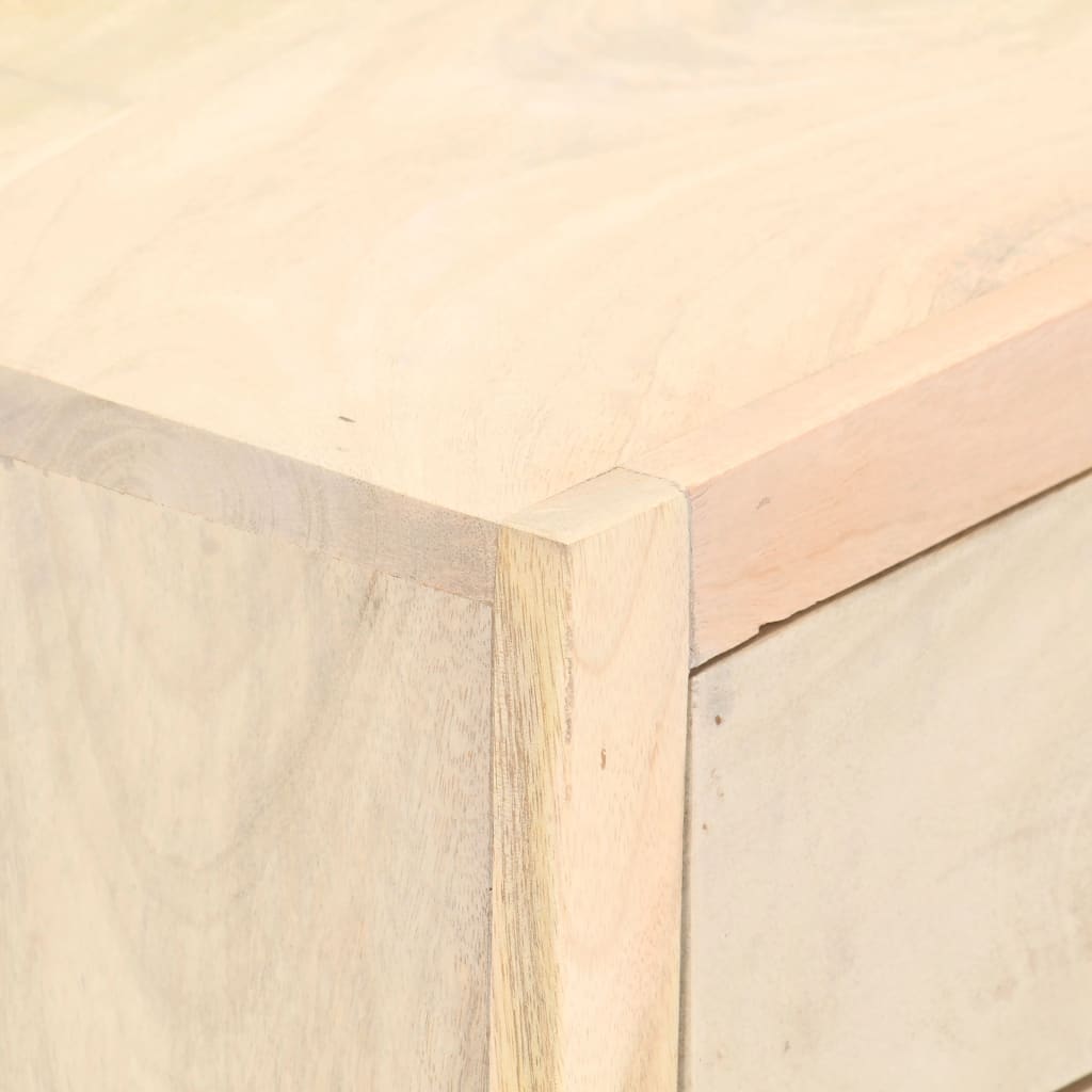 Mesita de noche de madera maciza de mango dorado 40x30x50 cm