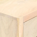Mesita de noche de madera maciza de mango dorado 40x30x50 cm